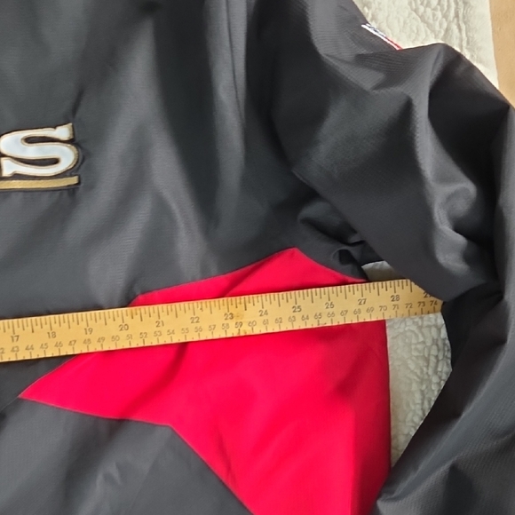 Reebok 49ers San Francisos Black and Red Hooded Windbreaker Winter Jacket - Picture 13 of 14